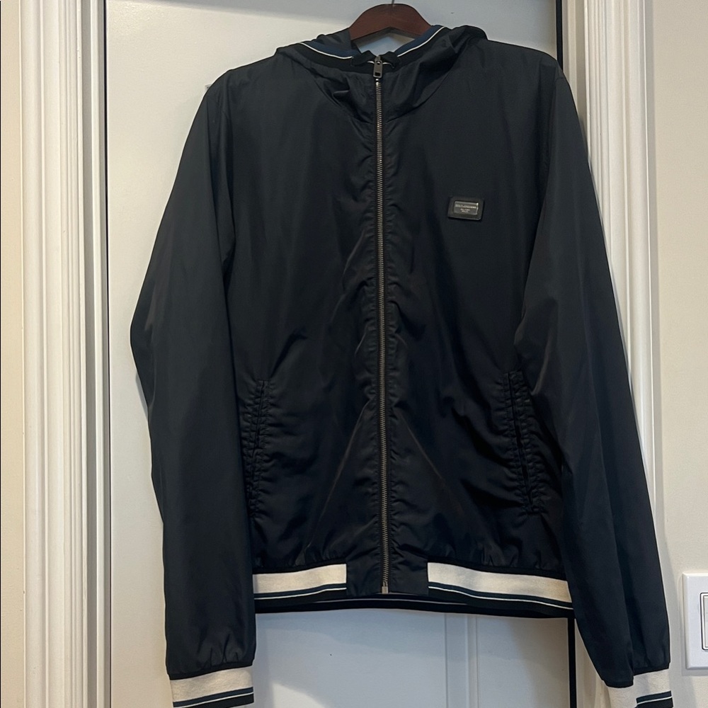Dolce & Gabbana Dark BlueHooded Windbreaker